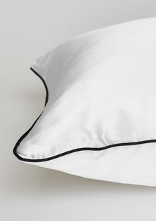 Slumber - 100% Silk Pillowcase Single - Pure White with piping