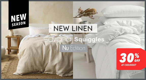 Shop the New Season, New Linen: Featuring Nu Edition, Savona & Squiggles sale